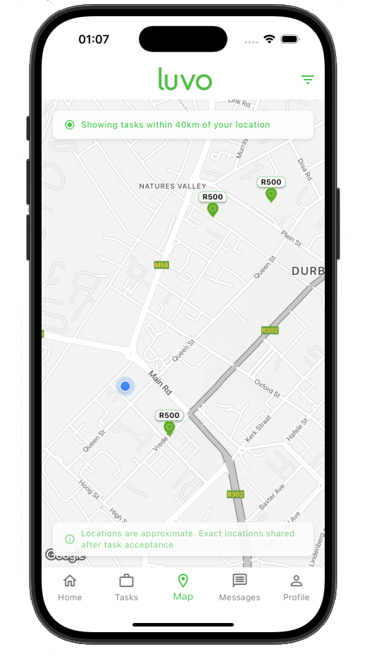 Luvo App Map View