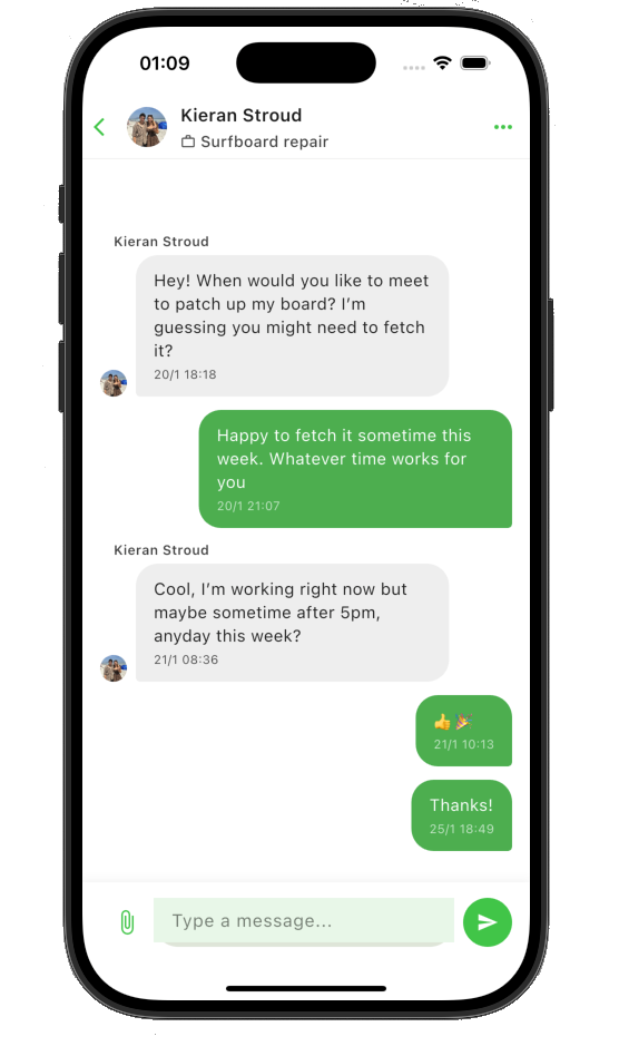 Luvo App Chat Interface